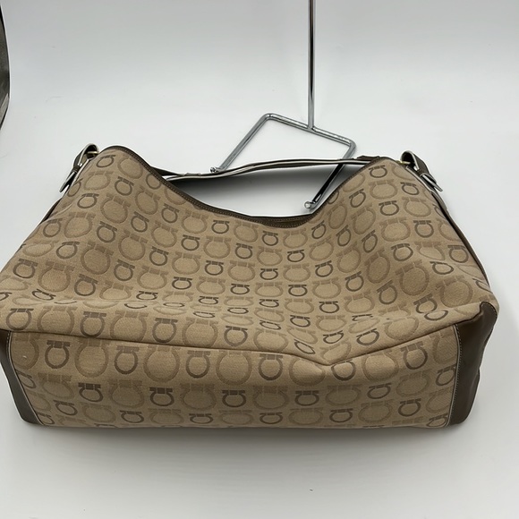 Authentic Salvatore Ferragamo Brown Canvas Shoulder Bag - Picture 17 of 17